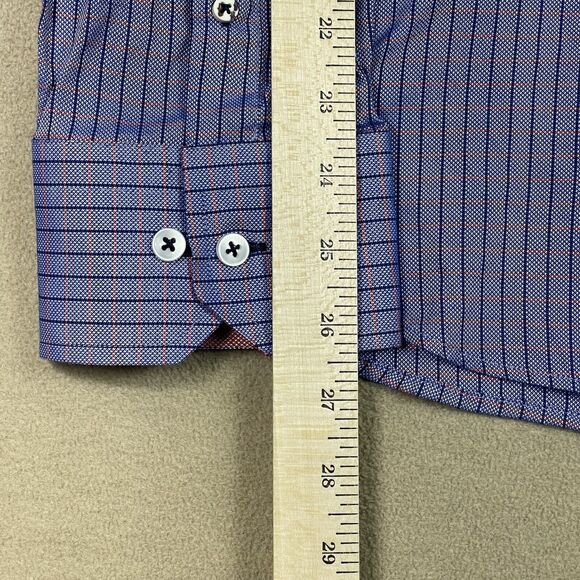 Luchiano‎ Visconti Shirt Mens XXL Blue Striped Casual Button Up Preppy Adult - Picture 5 of 10